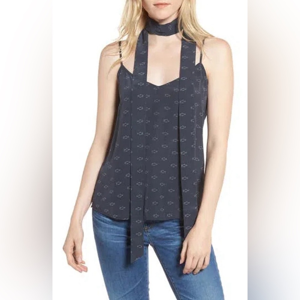 AG Adriano Goldschmied Charcoal Camisole with Scarf Detail
